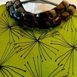 Green and black dress